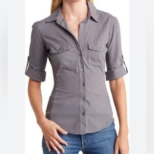 Standard James Perse Women's Size 3 L 3/4 Sleeve Button Up Shirt North Large